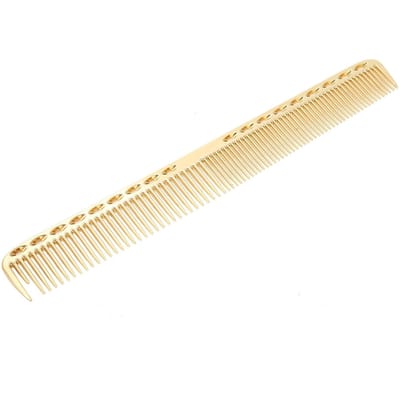 Peigne à cheveux professionnel Aluminium spatial Acier inoxydable Peigne antistatique Outils de beauté Gold beige