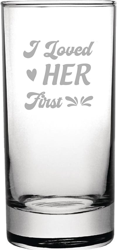 Gegraveerde Longdrinkglas 28,5cl I loved her first