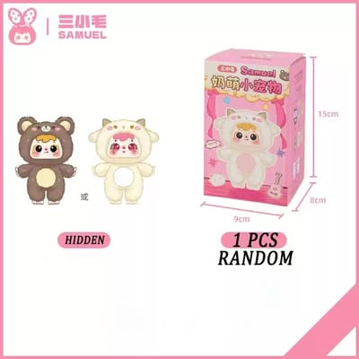 Samuel Série d'Animaux Mignons Jouets Peluches Vinyles Boîte Aveugle Pendentifs de Sac à Dos Série d'Animaux Mignons Dessin Animé Boîte Mystérieuse Jouet Cadeau Surprise pink