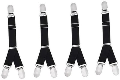 Sokkenclip Verstelbaar - 2 Paar - Antislip - Metalen Clips - Polyester Bandjes - Beschermt Weefsel - Shirt Stay
