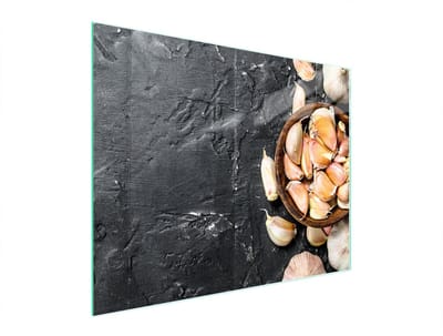TMK ArtDeko Serie - Glazen Snijplank - 52x40 cm - Czosnek - Veilig en Hygiënisch