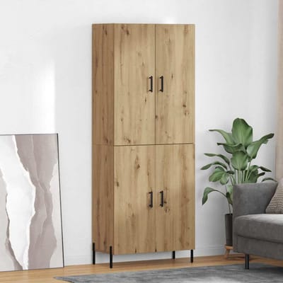 vidaXL Highboard Artisan Eiken 69,5 x 34 x 180 cm Bewerkt hout