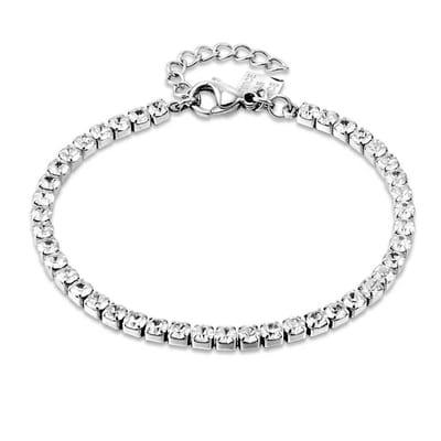 Twice As Nice Armband in edelstaal, tennis armband 3 mm 15cm+3cm