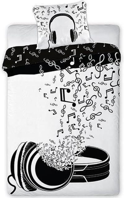 Muziek Dekbedovertrek - Eenpersoons - 140 x 200 cm - Katoen