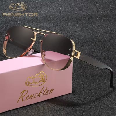Dames Zonnebril Golden Grey – Metalen Vintage Zonnebril met Lenzen voor Fashion & Outdoor Gebruik