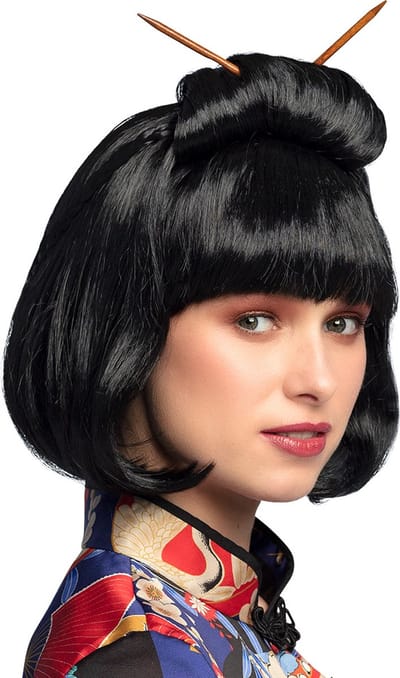 Boland - Pruik Chinese courtesan Zwart - Steil - Halflang - Vrouwen - - Ninja's- Landen