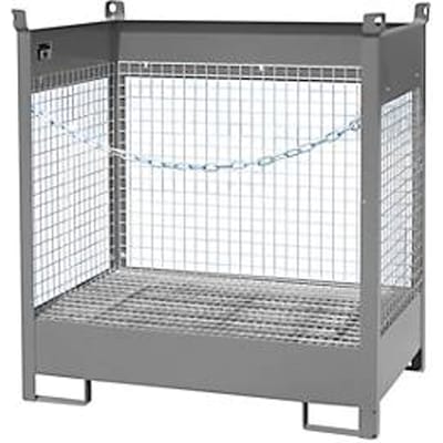 Stapelpallet voor vaten Bauer FSP-2 D, gaaswanden, voor 2 x 200 l vaten, grijs