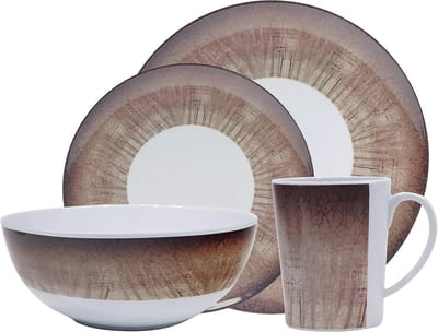 16-delige melamine dinerset - Vaatwasserbestendig en draagbaar servies voor buitengebruik
