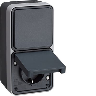 Hager Berker Combi WCD-schakelaar met kinderbeveiliging W1 Grijs - 47803525