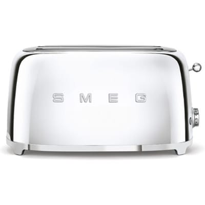 SMEG TSF02SSEU Broodrooster - 4 Sneden - 2 Lange Sleuven - 1500W - 6 Bruiningsstanden - Ontdooifunctie, Opwarmfunctie & Bagelfunctie - '50s Style - Steel
