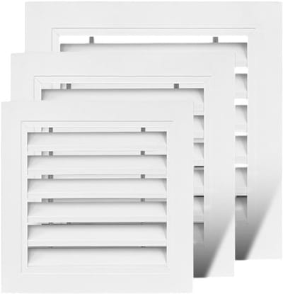 Lamellenrooster - Ventilatierooster - Luchtcirculatie Buiten - Dierwerend Ontwerp - 150 mm tot 450 mm - Wit
