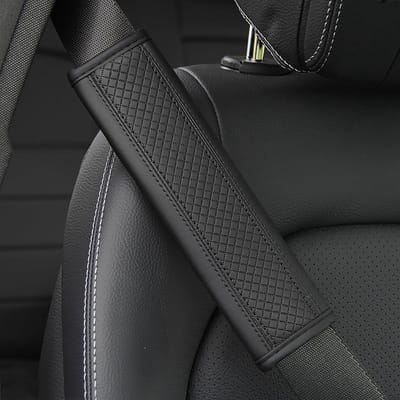 Autogordelpads - Gordelhoezen - Comfortabel Rijden - Zacht Leer - 2 Stuks - Zwart