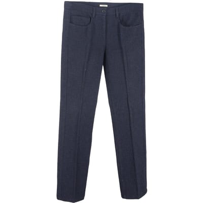 Miu Miu cropped broek in marineblauwe wol
