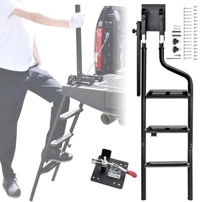 Vouwbare 45 Inch Ladder voor Pickup Truck Met Handvat - Heavy Duty Universale Oplossing