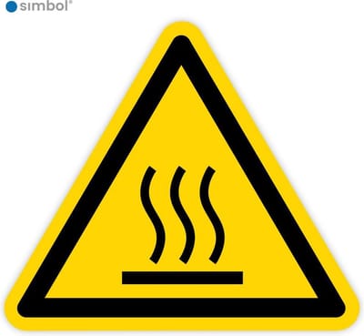 Simbol - Stickers Warm Oppervlak (W017) - Duurzame Kwaliteit - Formaat ▲ 5 x 5 x 5 cm.