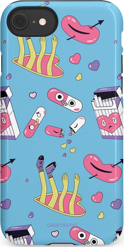 Casetastic Hoesje Geschikt voor Apple iPhone 7/8/SE - Stijlvolle Beschermende Duo-layer Case - Liefdespil