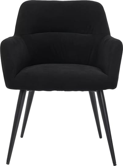 Vente-unique Set van 2 stoelen HEKA - Met armleuningen - Stof en metaal - Zwart
