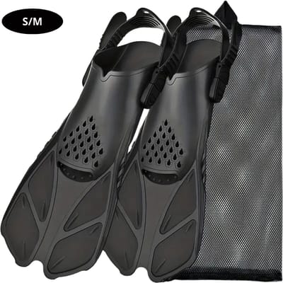 Bovista Zwemvliezen Voor Kinderen & Volwassenen - Flippers - Zwemflippers - Snorkelset - Zwart - SM