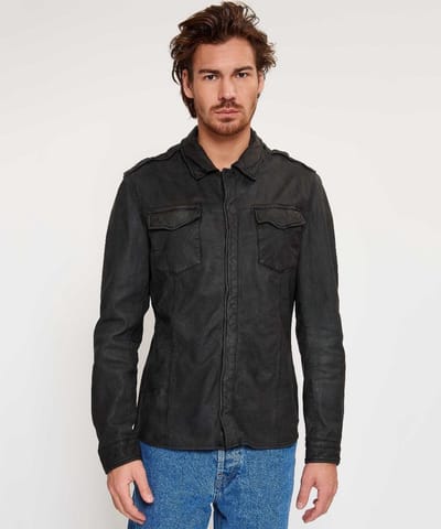 Goosecraft Shirt076 Overhemden Heren - Zwart - Maat S
