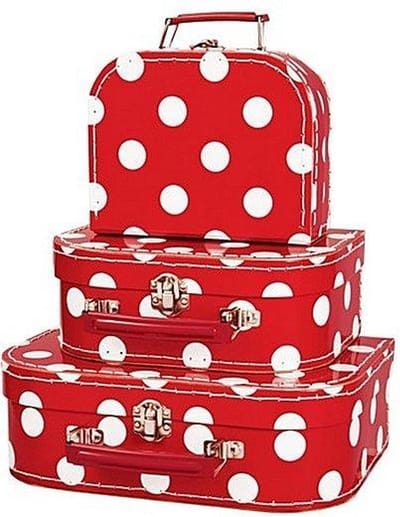 3-delige kofferset polkadot rood Simply for Kids