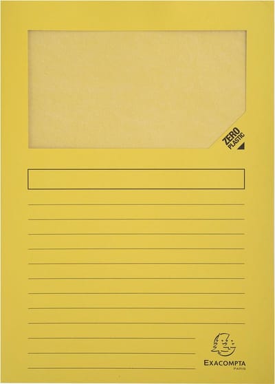 Exacompta 4x FOREVER® Pak van 100 venstermappen 120g/m2 - 22x31cm voor A4 - Geel - 50109E