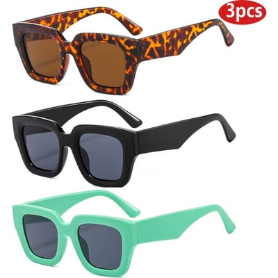 1 pièce Lunettes de soleil carrées larges pour femme Marque de sport Monture colorée Lunettes de soleil Extérieur Monture épaisse Lunettes de vue Jambe large
