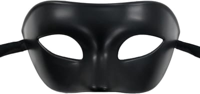 Zwart Venetiaans Masker voor Mannen, Half Gezicht Masker voor Themafeesten en Halloween, Perfect voor Kostuums en Feestjes