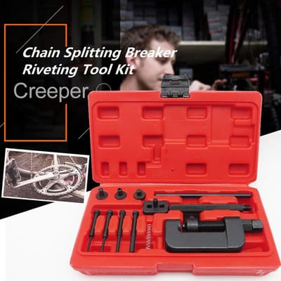 Motorfiets Fiets Kettingbreker Schakel Splijter Klinknageltang Klinken Reparatie Gereedschap Set rood