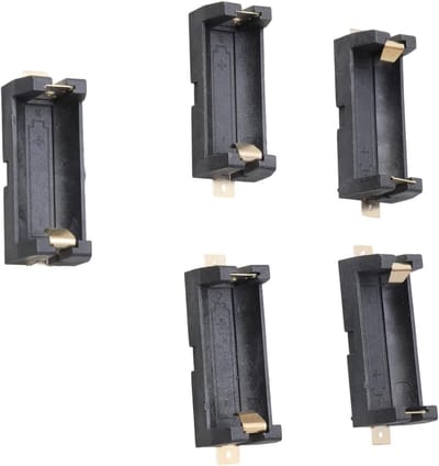 Batterijhouders Set - CR123A Houders - Elektronica Projecten - Met Soldeer Lugs - 4.3 x 1.8 cm - Transparant