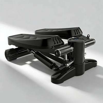 Mini Stepper - Cardio Trainer - Thuisfitness Training - Met Weerstandsbanden - LED Monitor - Zwart