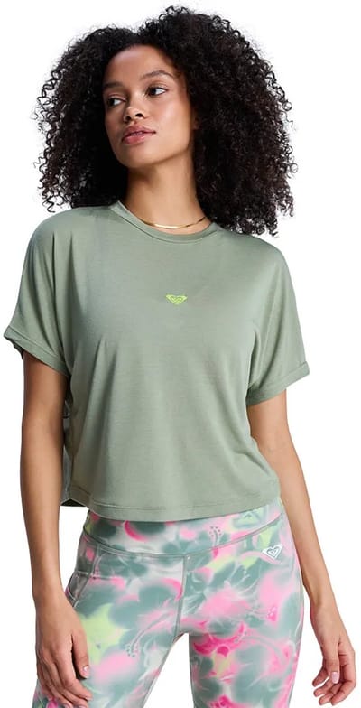 Roxy Everyday Flow Korte Mouw Top Groen L Vrouw
