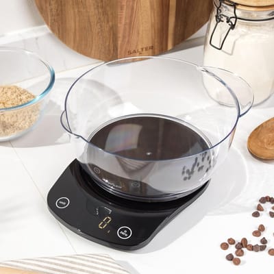 RUX® Keukenweegschaal digitaal met kom - Keukenweegschaal - Keukenweegschaal digitaal - Zwart - 21cm x 25cm x 12cm