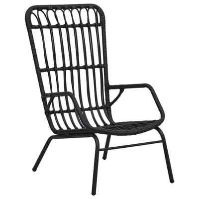 vidaXL - Tuinstoel - poly - rattan - zwart