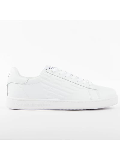 Emporio Armani EA7 Klassieke CC Leren Ronde Neus Vetersluiting Lage Sneakers Unisex Sneakers Wit 7X000331-AF10848-U0001 39⅓