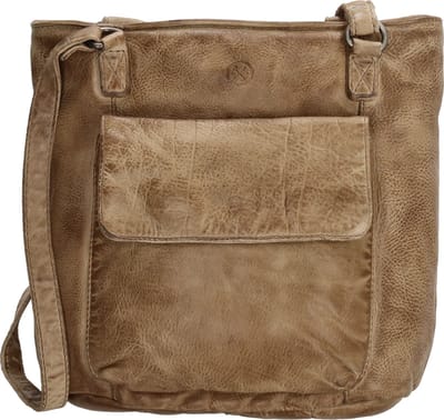 Hide & Stitches Paint Rock Crossbody Schoudertas - Rugtas - Multifunctioneel - Kwaliteitsleer - Leren Dames Tas - Zand
