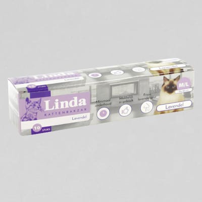 Linda Kattenbakzakken Lavendel M/L | 3 doosjes à 10 zakken - HDPE-plastic | 16 My | 51x46 cm - Lavendelgeurzakjes, Kattenbakzakken met frisse geur (05104601118)