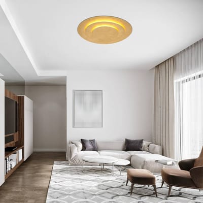 Wandlamp/Plafondlamp goud ringen- Diameter 49cm - Niet dimbaar