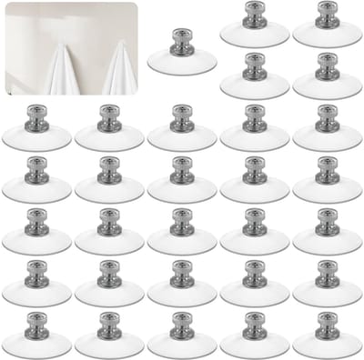 LIVIA HOME- Zuignappen 5cm - Zuignap met schroefdraad - Transparante Zuignappen - PVC Zuignappen - Sterke Zuignappen - Met gekartelde moer