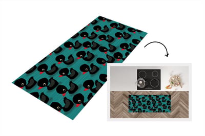 Keukenloper - Loper keuken - Eend - Baby - Patronen - 120x50 cm - Keukenloper vinyl