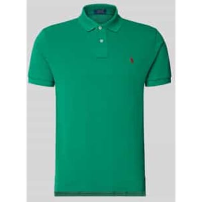 Custom slim fit poloshirt van puur katoen