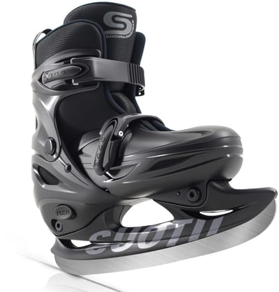 Suotu IJshockeyschaats - Verstelbaar - Schaatsen meisjes en jongens - Maat: EUR 32-36 - Zwart - M