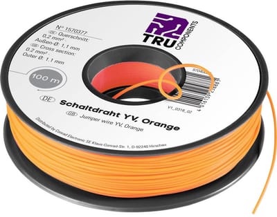 TRU COMPONENTS 1567895 Schakeldraad Yv 1 x 0.20 mm² Geel 50 m
