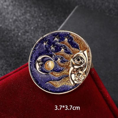 Vintage Paleis Zonnegod Broche Sterrenhemel Wol Emaille Broches Melkweg Serie Accessoire Speld Broches Vrouw Feest gray