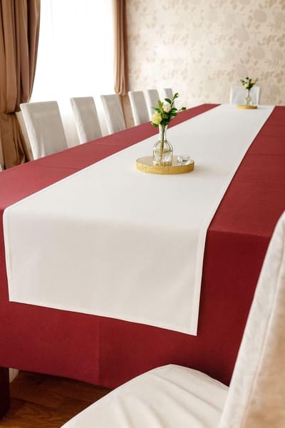 tafelloper 30 x 180 cm wit katoen tafelband decoratieband bruiloft verjaardag
