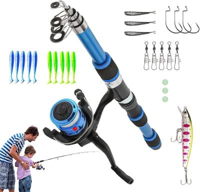 Kinderen Hengel Set - Telescoophengels Vissen - Buiten Avontuur - Automatische Buffer - 1.8 Meter - Blauw