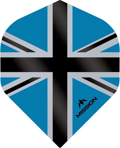 Dartpijlen Flights Set - Premium 150 Micron UV Union Jack Ontwerp, Blauw & Zwart