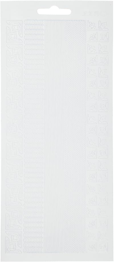 Stickers, randen, vel 10x23 cm, wit, 1 vel