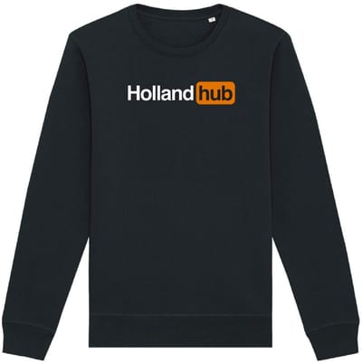 Sweater zwart S - Holland Hub - soBAD. - Koningsdag - Unisex - Oranje - Voetbal - Nederland