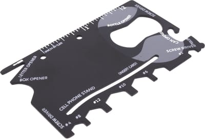 Multitool Survival Kaart - Kamperen - Hiking - 17 opties