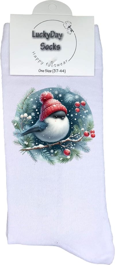 Vogel - Verjaardag cadeau - Grappige sokken - Print sokken - Leuke sokken voor heren en dames - Moederdag - Vaderdag - Cadeau voor hem en haar - Kerstcadeau - Vrolijke sokken - Krans- Valentijns cadeau - Sokken waar je vrolijk van wordt - 37-44